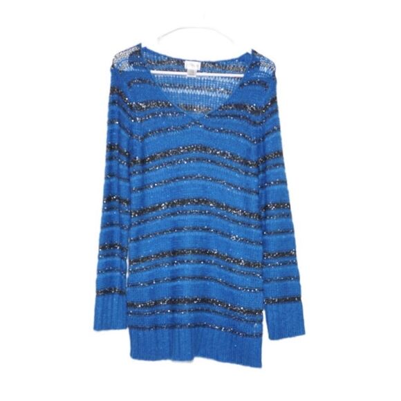 Motherhood Maternity Tops - Motherhood Maternity Blue Long-Sleeve Knit Top, XL